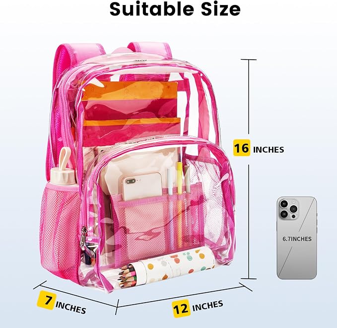 Vorspack Clear Backpack Heavy Duty PVC Transparent Backpack - Image 2