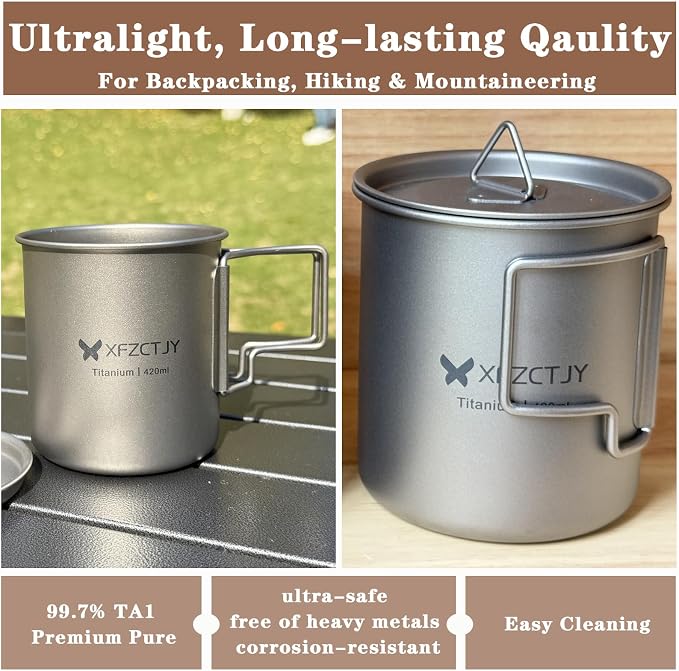 420ml Ultralight Titanium Tea Cup Coffee Mug - Image 3
