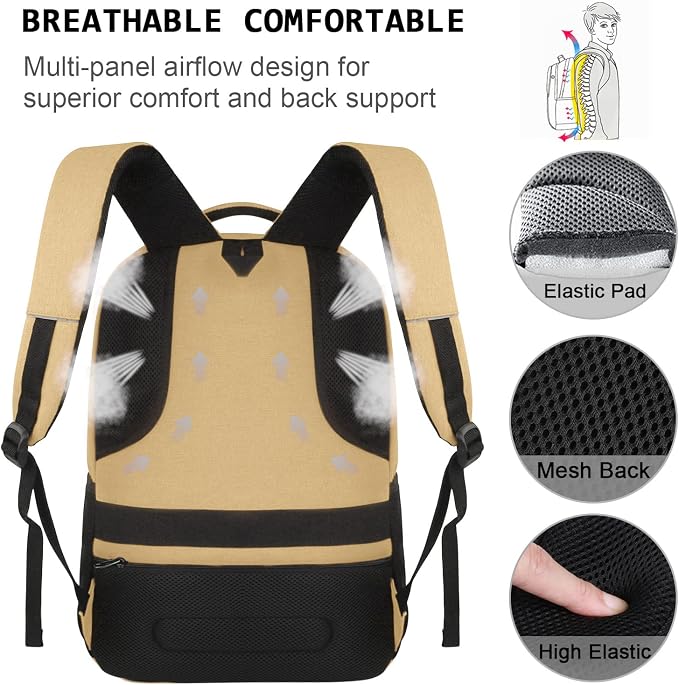 Volher Laptop Backpack, Business Travel Anti Theft Slim Durable Laptops Backpack - Image 5