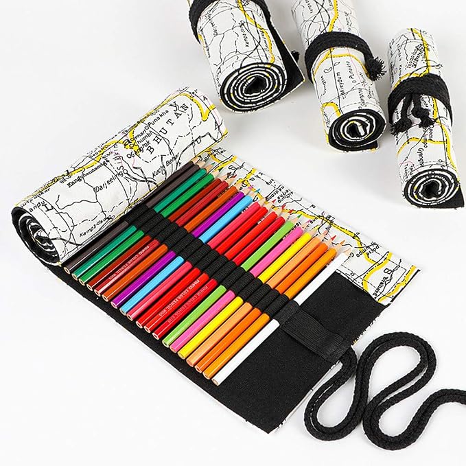 Funny live 24/36/48/72 Slots Colored Pencil Wrap Roll up Pen Holder Case - Image 4