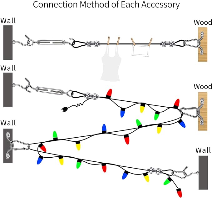String Lights Hanging Kit, Globe String Lights Suspension Kit, Outdoor Light - Image 2