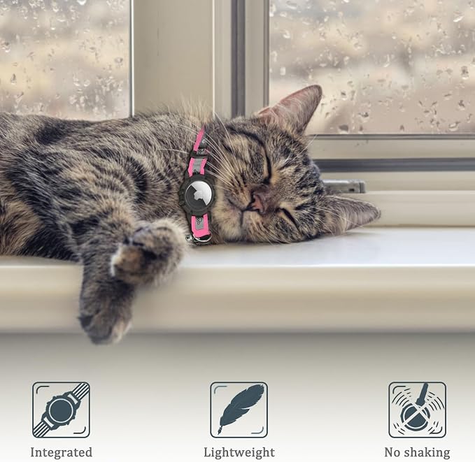 Reflective AirTag Cat Collar, Integrated Cat Tracker Collar - Image 4