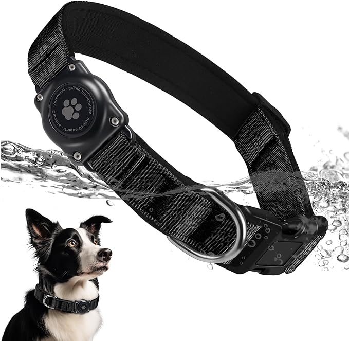 Upgraded AirTag Dog Collar, IP68 Waterproof Air Tag Dog Collar Holder, by FURRIGO