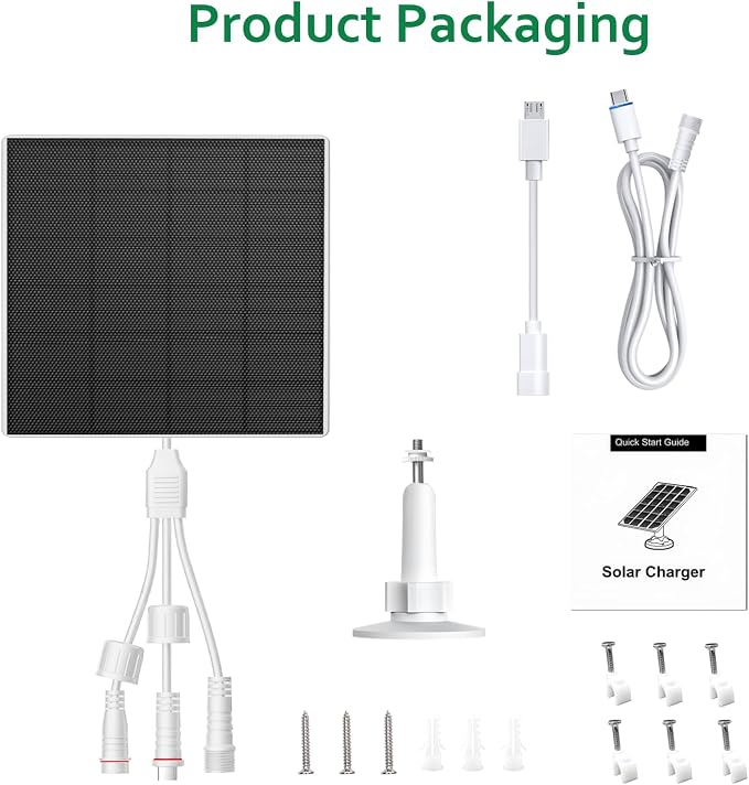 Zivif 10W Solar Panel for Security Camera, 10400mAh Built-in Battery, 5V - Image 7