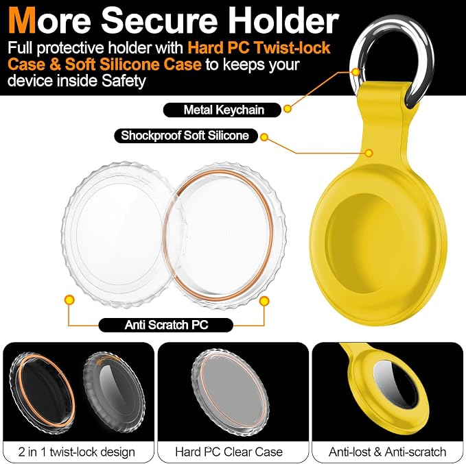 1|2|4Pack for Apple AirTag Holder, For Air Tag 2nd &1st Genaretion, Waterproof - Image 3