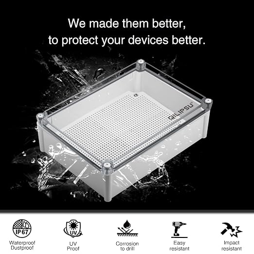 QILIPSU Outdoor Junction Box IP67 Waterproof Project Box ABS Plastic - Image 3
