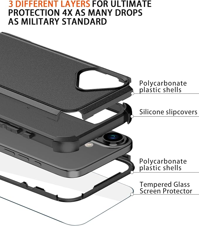 for iPhone 16 Plus Case Heavy Duty Protection Phone Case Cover - Image 3