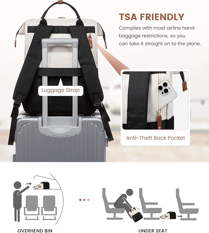 LOVEVOOK Laptop Backpack for Women, 15.6'' Waterproof Nurse Bag Teacher Work - Image 7