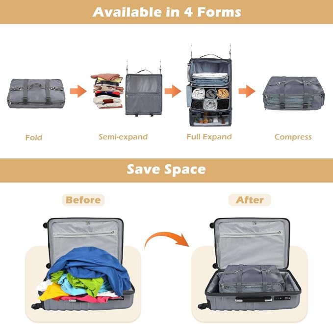 Surblue Hanging Travel Shelves Compression Packing Cube - Image 3