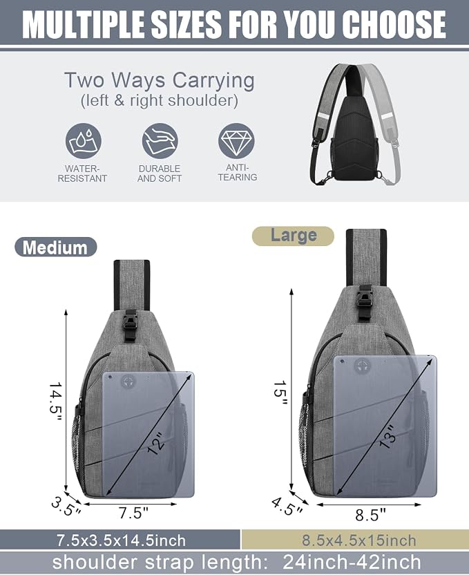 Pritent Crossbody Bags for Women Men Trendy Sling Bag Backpack Casual Chest Bag - Image 2
