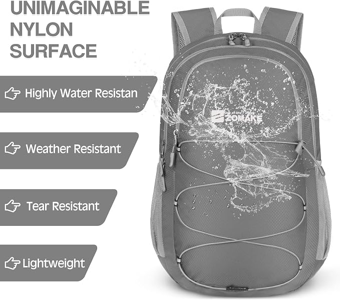 ZOMAKE Lightweight Packable Backpack 28L, Foldable Backpacks Water Resistant - Image 5