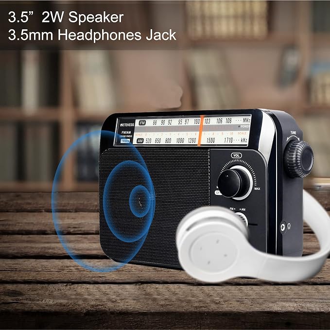 Retekess TR604 AM FM Radio, Portable Radio Plug in Wall, D Battery Operated - Image 5