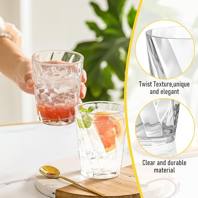 LemonRoad 24 Pack Reusable Plastic Drinking Glasses Set - 20oz & 13.5oz - Image 3