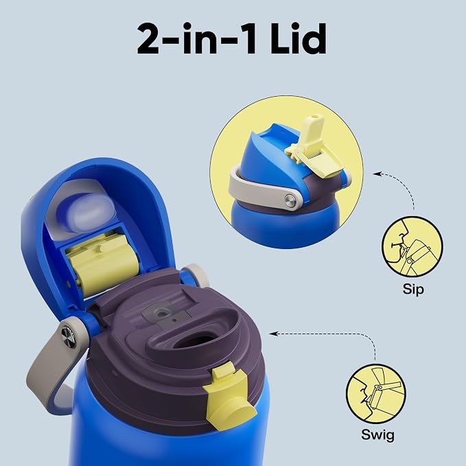 Insulated Water Bottle with Straw - Image 3