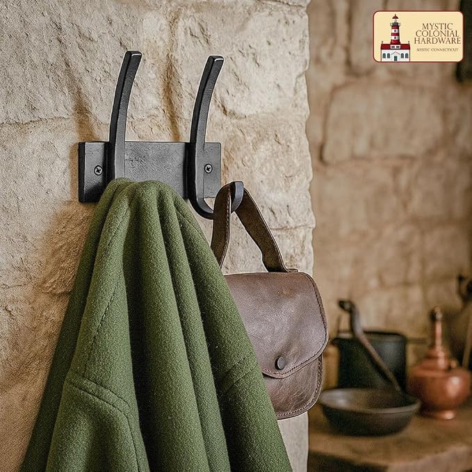 Mystic Colonial Medieval Hand-Forged Iron Double Wall Hook � 1 Pc | Heavy Duty - Image 6