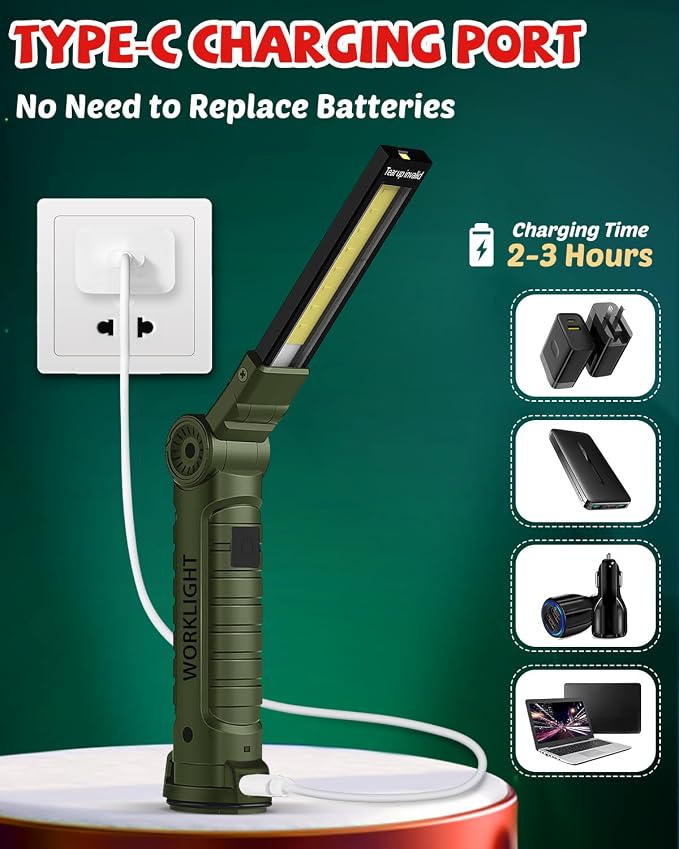 Coquimbo Tool Gifts for Men Him, Rechargeable LED Work Light Grill Light - Image 6