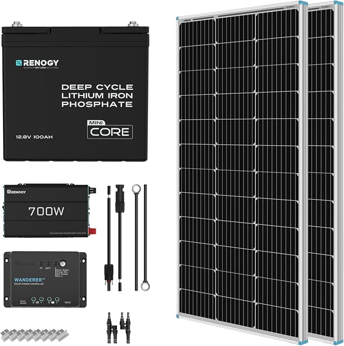 Renogy 200 Watt 12V Complete Solar Panel Starter Kit: 2pcs 100W Solar Panel + by RenogySolar