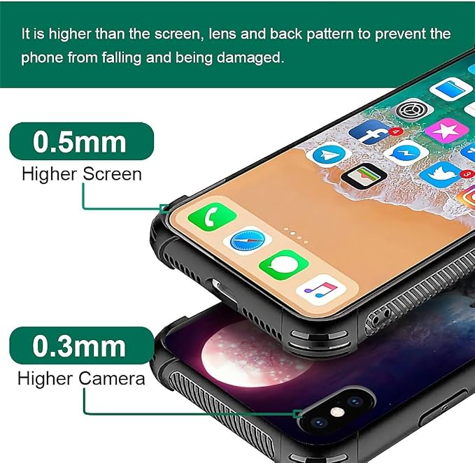 for iPhone Xs Max Case, Star Two Wolfs Howling Pattern Graphic Design Girl Boy - Image 2