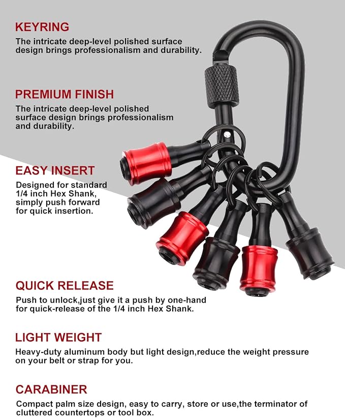 katerk 6pcs Red&Black Bit Holder - Image 8