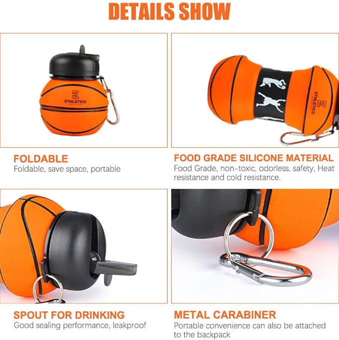 Collapsible Water Bottles with Carabiner Food Grade Sports Water Bottle - Image 4