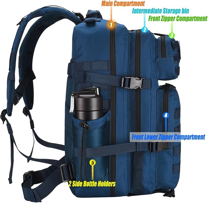 45L Tactical Backpack for Men Women, Military Assault Pack - Image 8