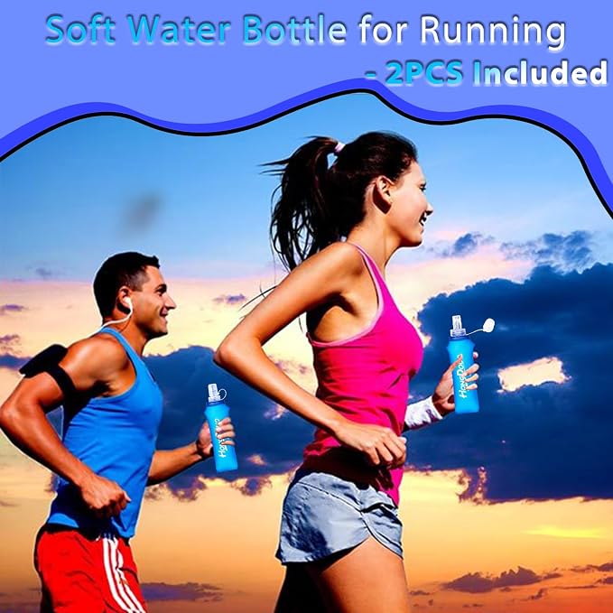 2 Packs Soft Flask, 17oz/500ml TPU Collapsible Soft Water Bottle - Image 7