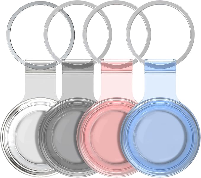 Compatible with AirTag Holder Case Keychain 4 Pack, - Image 6