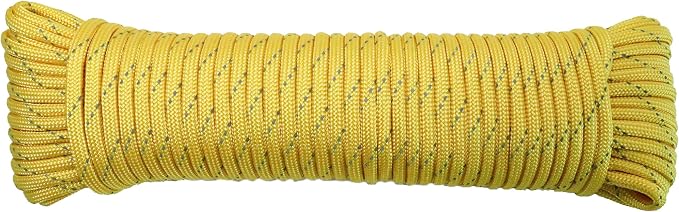 Paracord Rope, Reflective III Parachute Cord 7 Strand Core 550lb, 100ft Yellow by LUOPUTUO