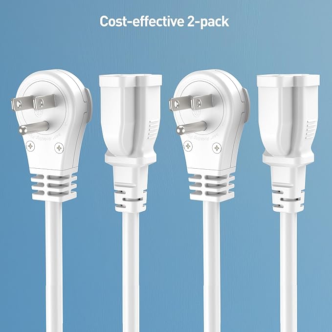Cable Matters 2-Pack 16 AWG 360° Rotating Flat Plug Extension Cord - 10ft - Image 7