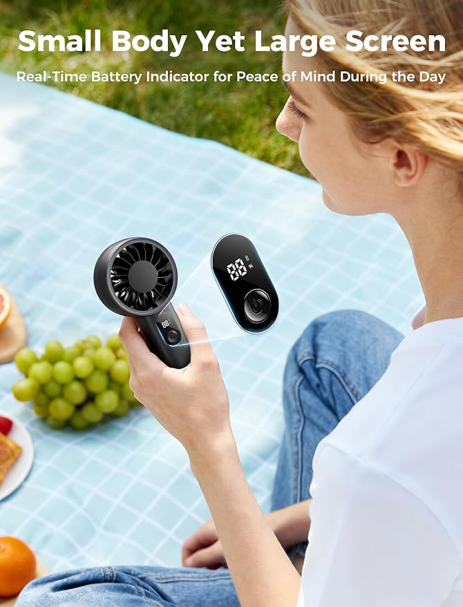 Aecooly Mighty Portable Fan, Powerful Handheld Fan, USB Rechargeable, Mini - Image 6