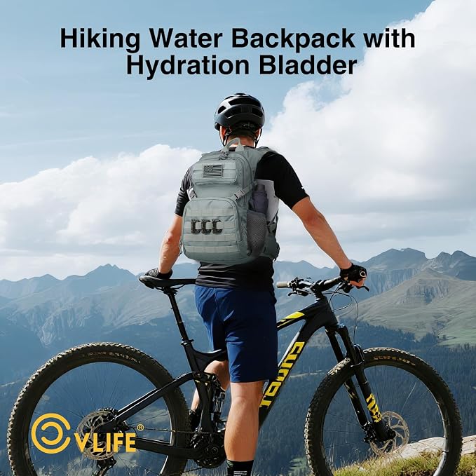 CVLIFE Hydration Backpack with 3L TPU Tactical Water Bladder, 22L Hiking - Image 8