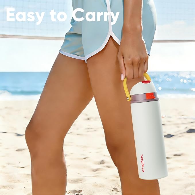 Insulated Water Bottle with Straw - Image 2