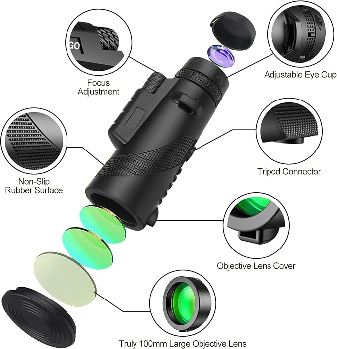 Monocular-Telescope 80x100 High Powered Monoculars High Definition - Image 2