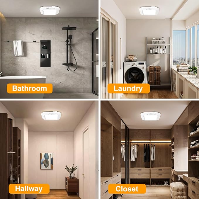 Battery Operated Ceiling Light, Motion Sensor Light Indoor, Motion Activated - Image 2
