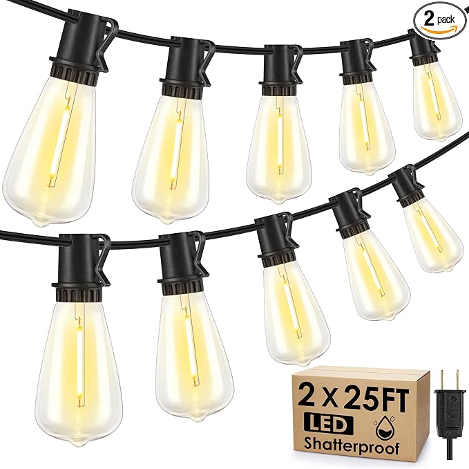 Larkvue 50FT Outdoor String Lights, Patio Lights by Larkvue