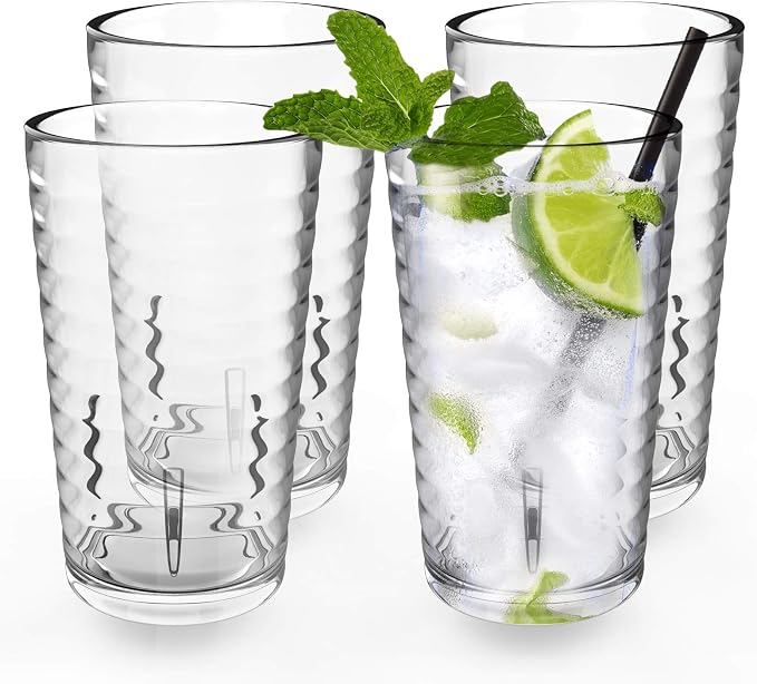 ALIMOTA Plastic Tumblers Cups, Plastic Water Tumbler Drinking Glasses, 13-Ounce by YourLifeCollector