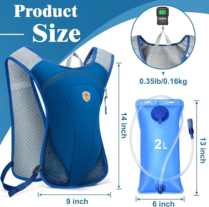 Hydration Backpack with 2L Water Bladder Bag, Lightweight and Breathable - Image 2