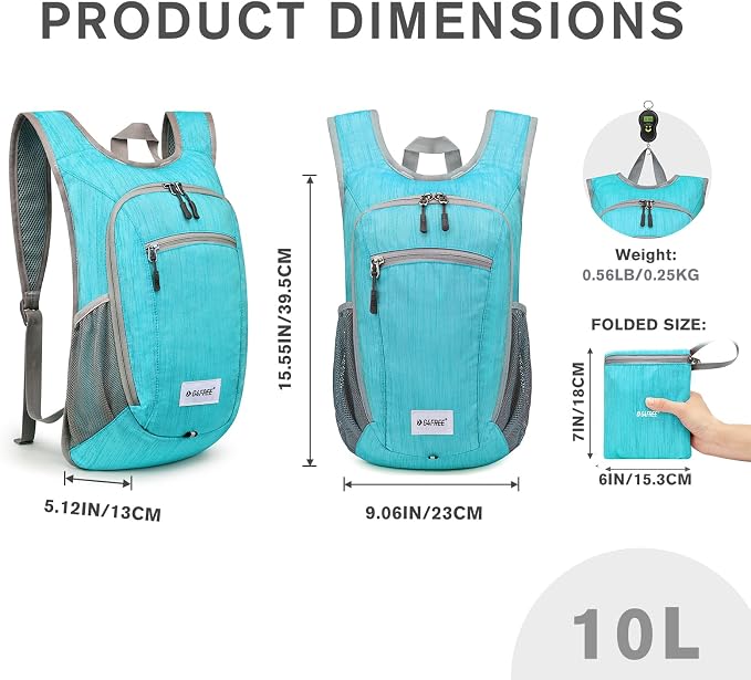 G4Free 10L/15L Hiking Backpack Lightweight Packable Hiking Daypack Small Travel - Image 3