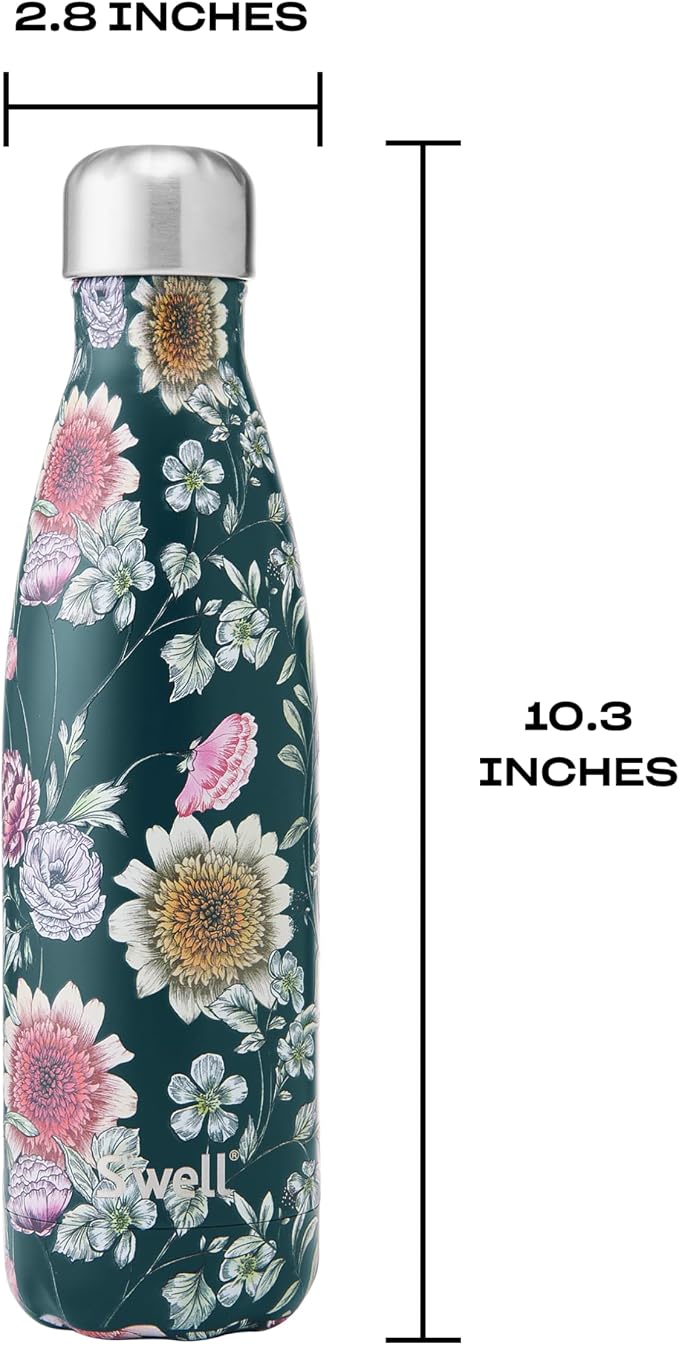 S'well Stainless Steel Water Bottle, Midnight Botanical, Triple Layered Vacuum - Image 4