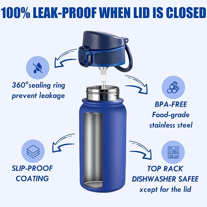 OLDLEY 12oz Kids Water Bottle, Stainless Steel Insulated Water Bottle - Image 3
