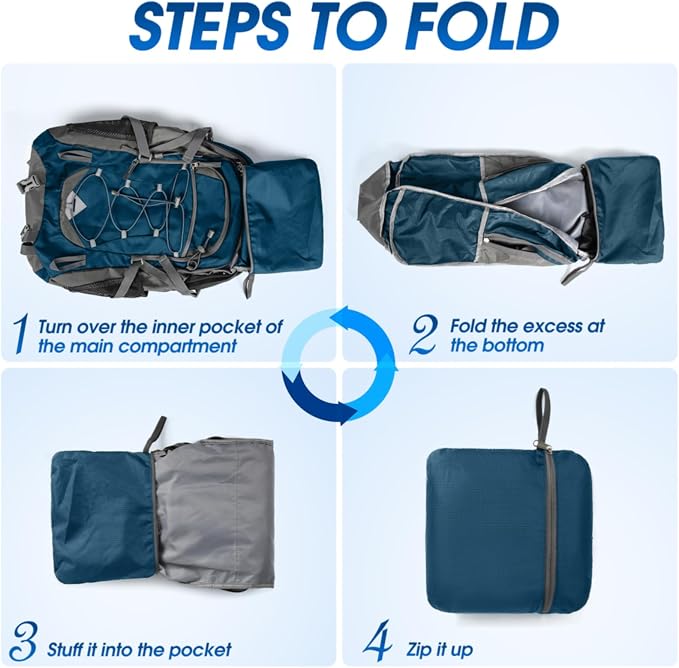 IGOLUMON Hiking Backpack 40L Packable Lightweight Camping Backpack Men Women - Image 8