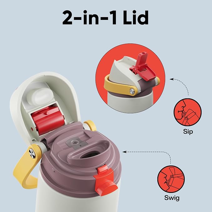 Insulated Water Bottle with Straw - Image 3
