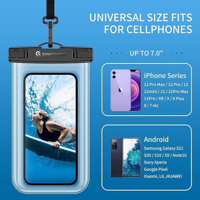SYNCWIRE Waterproof Smartphone Pouch, IPX8 Touch Sensitive Waterproof Bag - Image 4