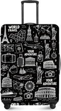 ANNA QUEEN Travel Seamless Pattern Luggage Cover -Stretchable Airplane Suitcase by ANNAQUEEN