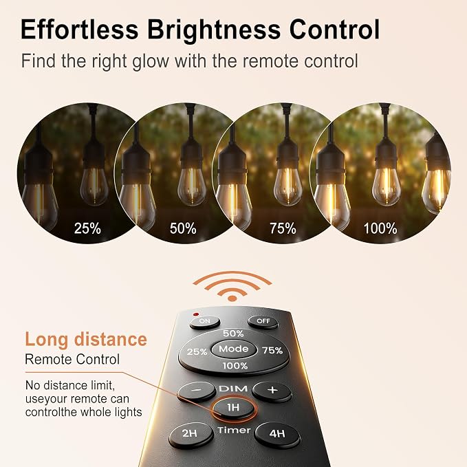SUFEIMAS LED-Outdoor-String-Lights-Patio-Light-Outside 50FT Waterproof String - Image 3