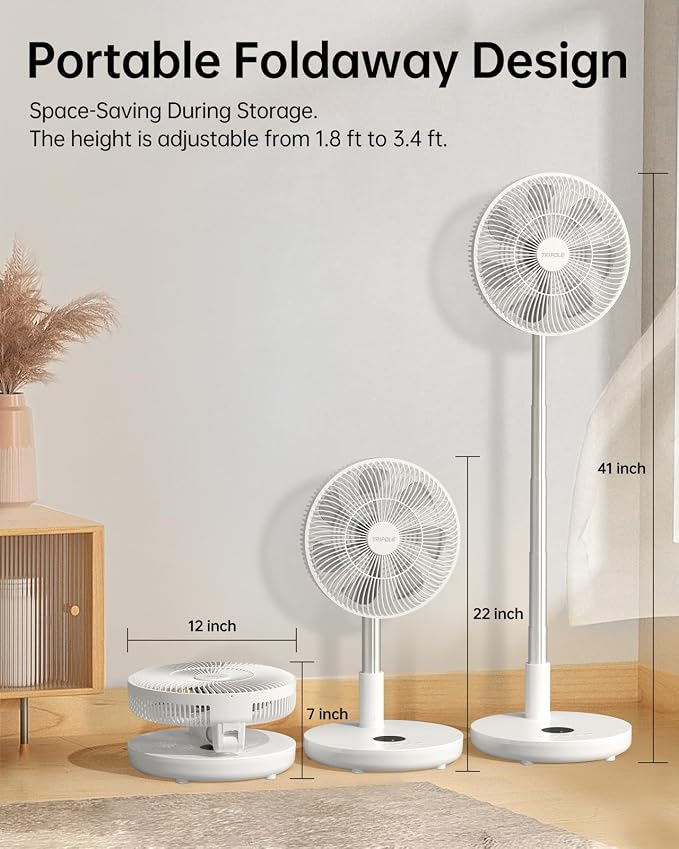 TriPole Oscillating Fan Portable Quiet Standing Fan - Image 2