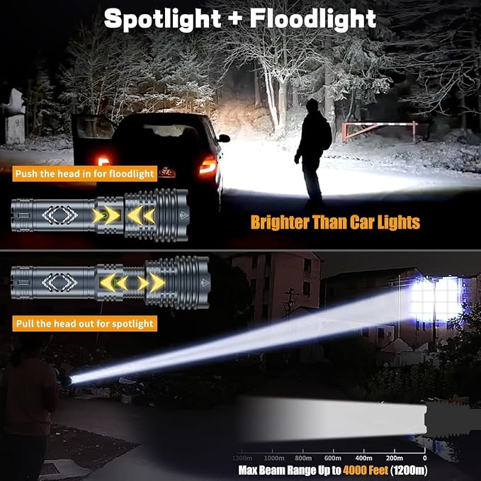 baibian High Power 155, 000 Lumens Rechargeable Flashlights, Super Bright - Image 3