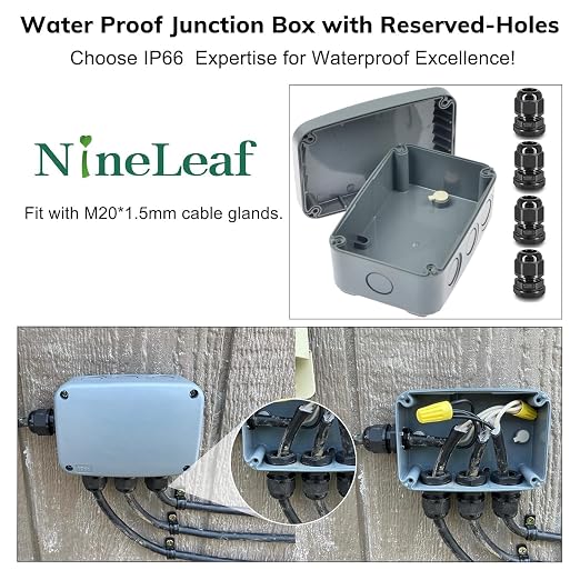IP66 Outdoor Junction Box, Nineleaf 6PK Weatherproof Electrical Boxes - Image 2