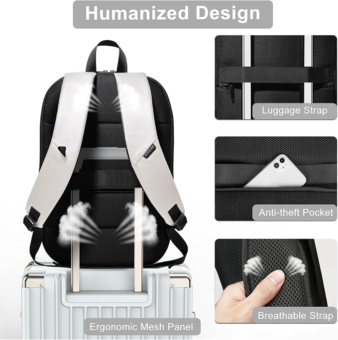 hk Business Backpack for Men 17 Inch, Slim & Expandable Waterproof Travel - Image 6