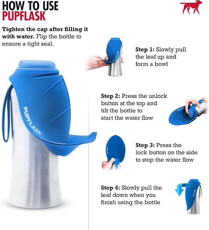 PupFlask Large Dog Water Bottle | 27 or 40 OZ Stainless Steel | Convenient Dog - Image 3